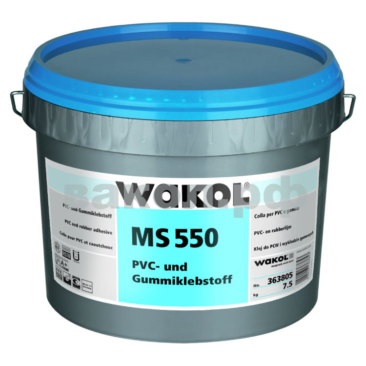 WAKOL MS 550 влагостойкий клей для ПВХ и резиновых покрытий 7.5 кг